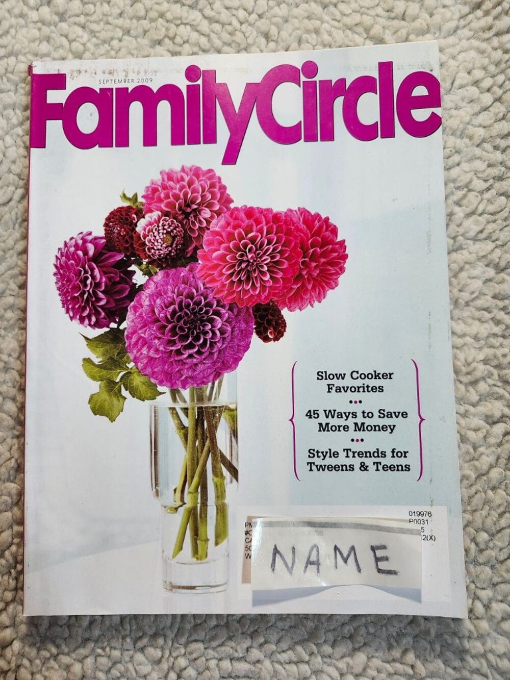 Family Circle Magazine September 2009 Lifestyle Home Issue Vintage Cover Used